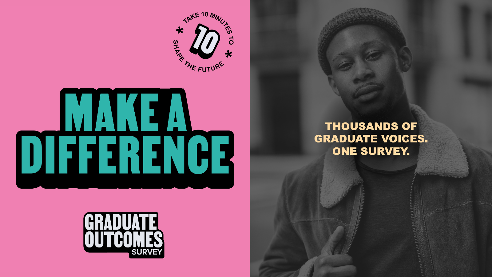 Graduate Outcomes make a difference pink english