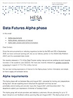 Data Futures Alpha phase email sent to operational contacts